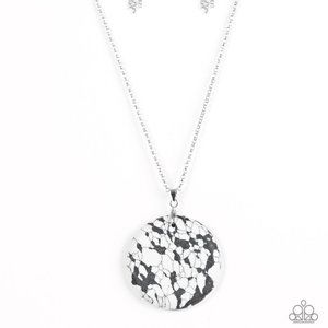 White Stone Paparazzi Long Pendant Necklace